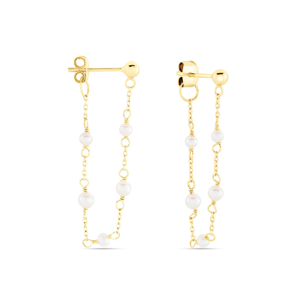 Bijoux D'oreilles Philippina Or Jaune Perle De Culture - Piercings d'oreilles Femme | Marc Orian