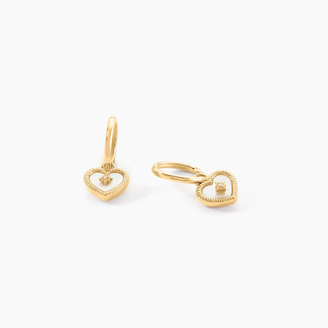 Créoles Bronte Or Jaune Nacre Diamant - Créoles Femme | Marc Orian