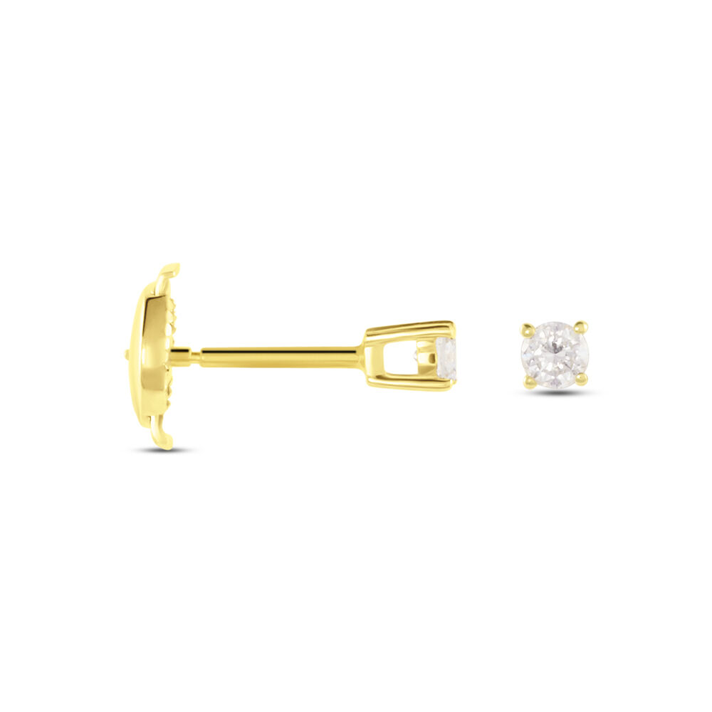 Boucles D'oreilles Puces Or Jaune Victoria Diamants - Puces Femme | Marc Orian