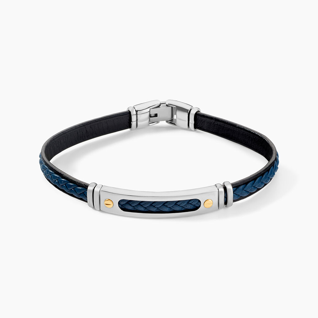 Bracelet Jourdan Cuir Bleu - Bracelets cuir Homme | Marc Orian