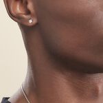 Boucles D'oreilles Puces Or Blanc Oxyde De Zirconium - Puces Famille | Marc Orian