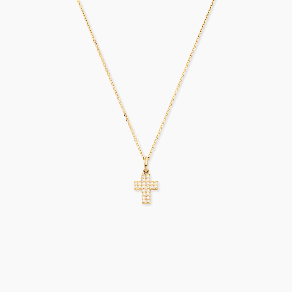 Pendentif Canice Croix Or Jaune Oxyde De Zirconium - Pendentifs Femme | Marc Orian