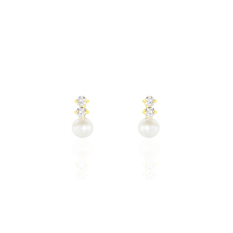 Boucles D'oreilles Pendantes Taima Or Jaune Perle De Culture - Pendantes Femme | Marc Orian