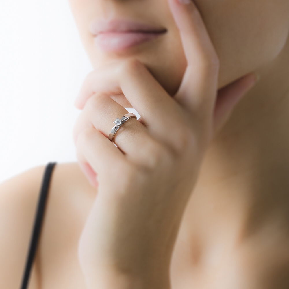 Bague Solitaire Tahyna Or Blanc Diamant - Solitaires Femme | Marc Orian