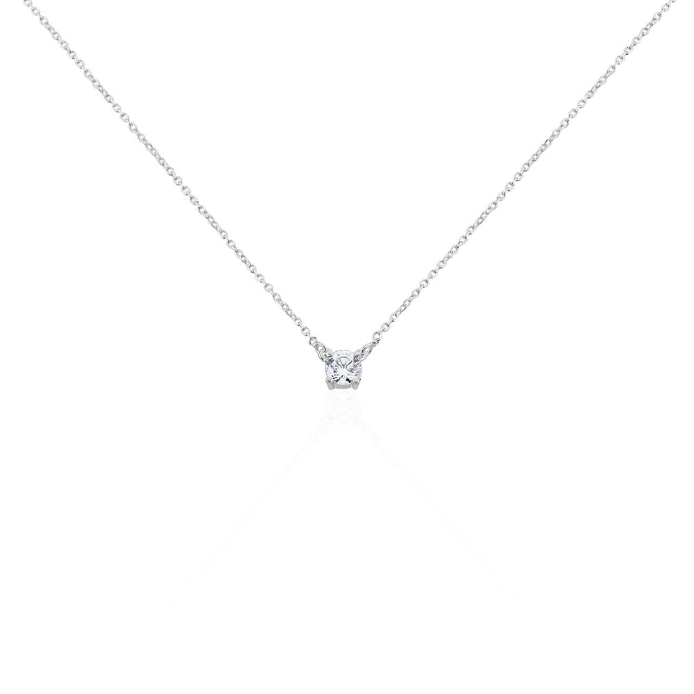Collier Ponama Or Blanc Oxyde De Zirconium - Colliers avec pierres Femme | Marc Orian