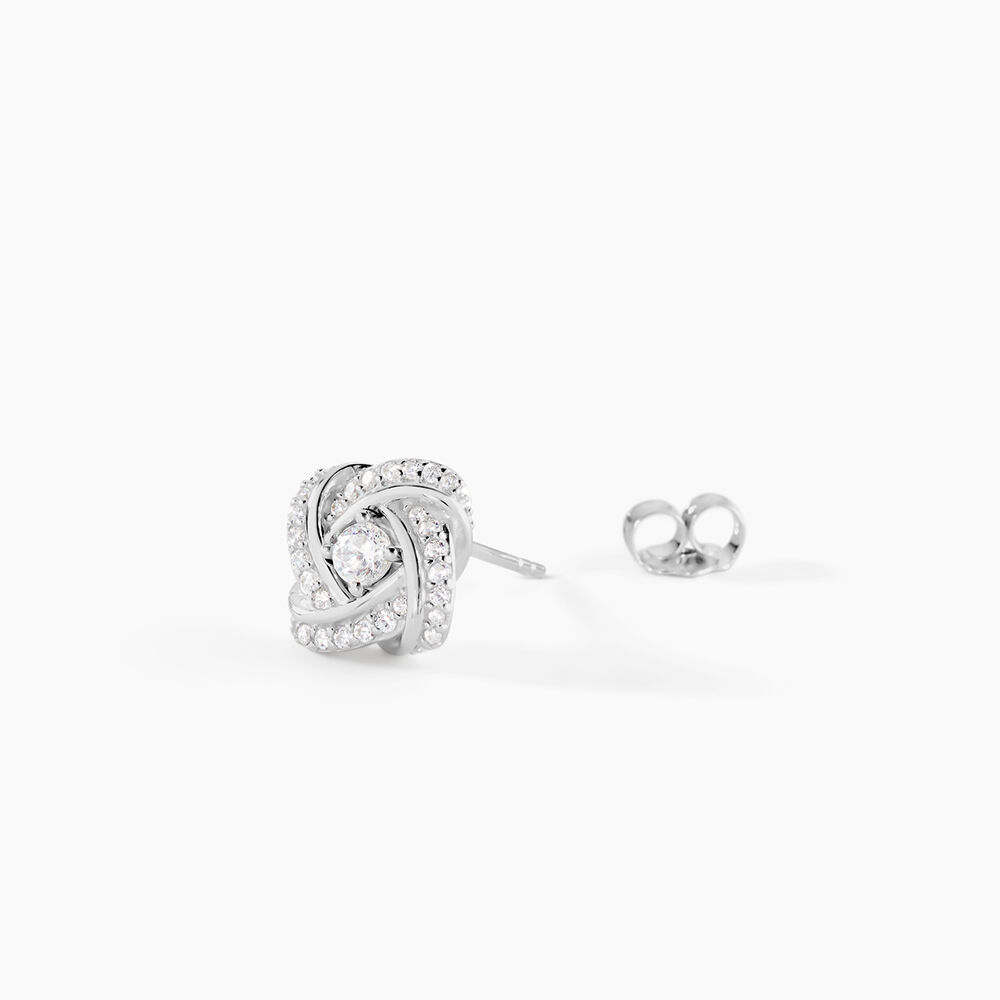 Boucles D'oreilles Puces Anasthase Argent Blanc Oxyde De Zirconium - Pendantes Femme | Marc Orian