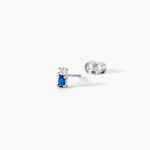 Boucles D'oreilles Puces Argent Blanc Augusts Oxydes De Zirconium - Puces Femme | Marc Orian