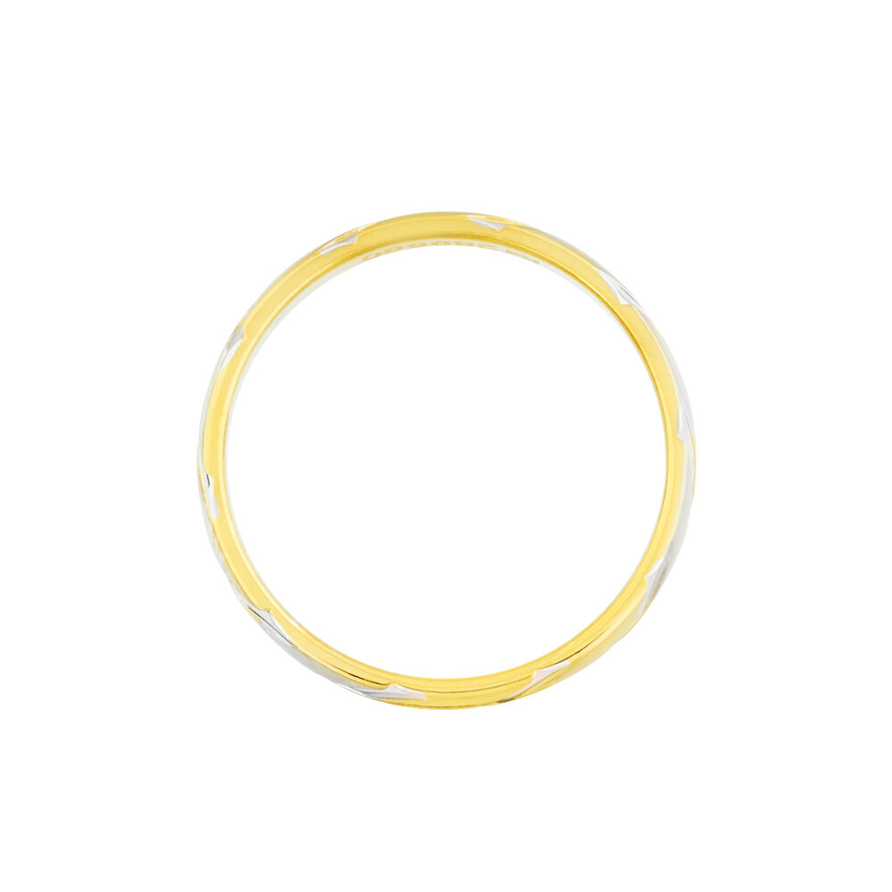 Alliance Strie Fantaisie Demi Jonc Classique Or Bicolore - Alliances duo Unisex | Marc Orian
