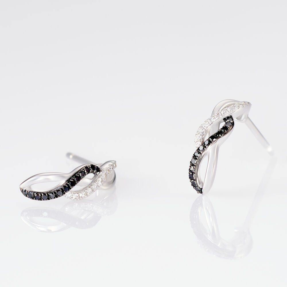 Boucles D'oreilles Puces Callune Or Blanc Diamant - Puces Femme | Marc Orian