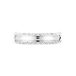 Alliance June 2 Rangs Diamantee Ruban Plat Or Blanc - Alliances duo Unisex | Marc Orian
