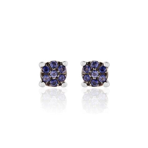 Boucles D'oreilles Puces Kate Or Blanc Saphir - Puces Femme | Marc Orian