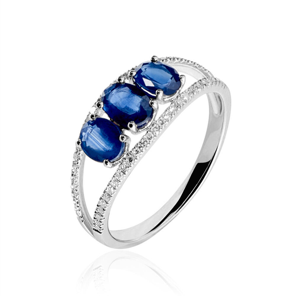 Bague Madeline Or Blanc Saphir Diamant - Solitaires Femme | Marc Orian