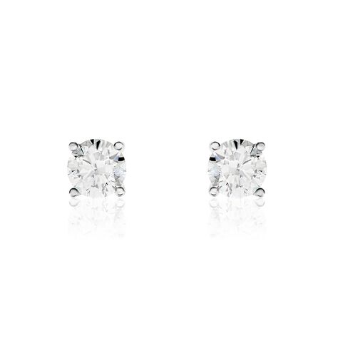 Boucles D'oreilles Puces Victoria Or Blanc Diamant - Puces Famille | Marc Orian
