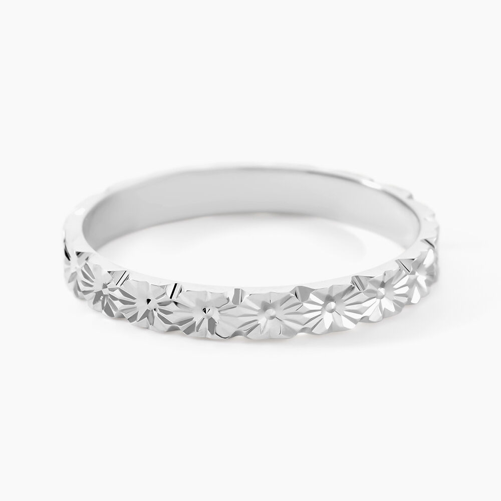 Alliance Fleur Or Blanc - Alliances duo Unisex | Marc Orian