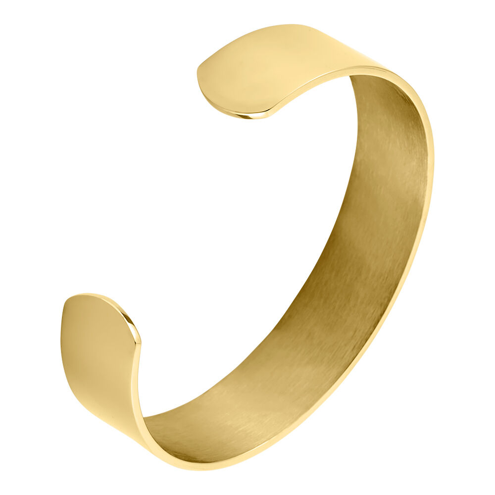 Bracelet Manchette Imagine Tamera Acier Jaune Jaspe - Bracelets Pierre Femme | Marc Orian
