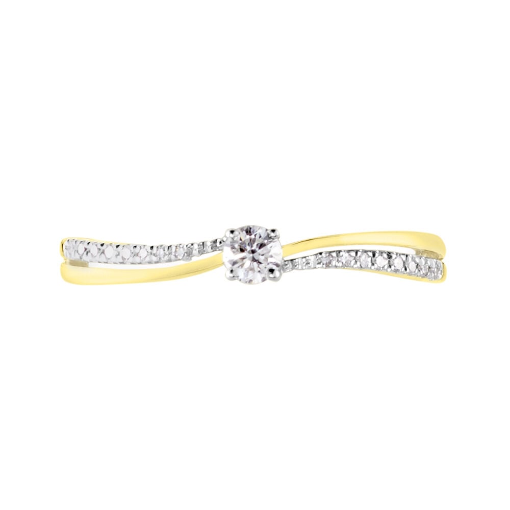 Bague Solitaire Finesse Or Jaune Diamant Diamants - Parures de mariage Femme | Marc Orian