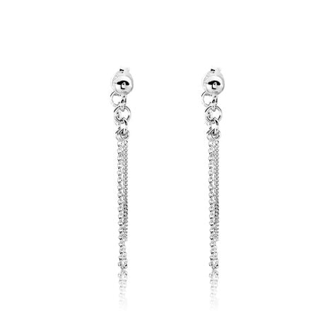 Boucles D'oreilles Pendantes Argent Blanc Novia - Pendantes Femme | Marc Orian