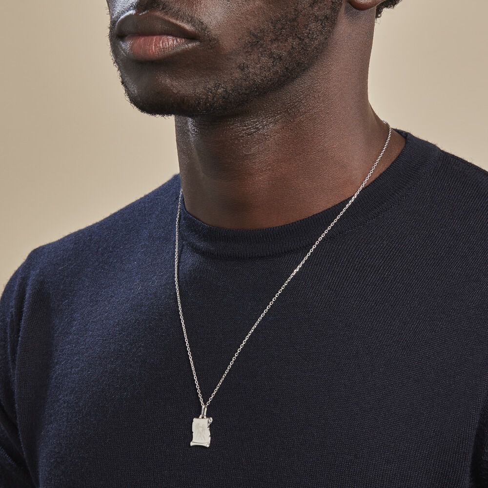 Pendentif Zodiaque Parchemin Argent Blanc - Bijoux personnalisés Famille | Marc Orian