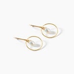 Boucles D'Oreilles Pendantes Salvine Argent Dor&eacute; A L'Or 750/1000 Perle De Culture - Pendantes Femme | Marc Orian