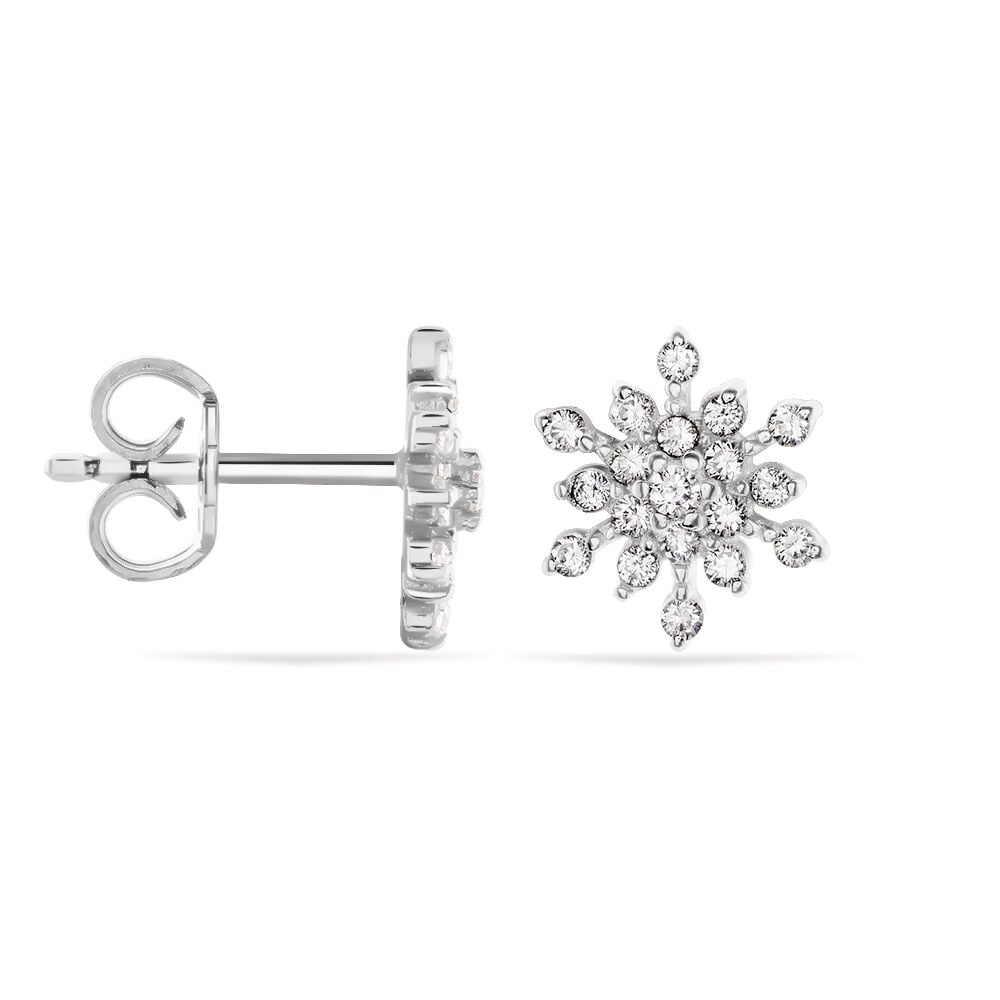 Boucles D'oreilles Puces Effie Argent Blanc Oxyde De Zirconium - Puces Femme | Marc Orian