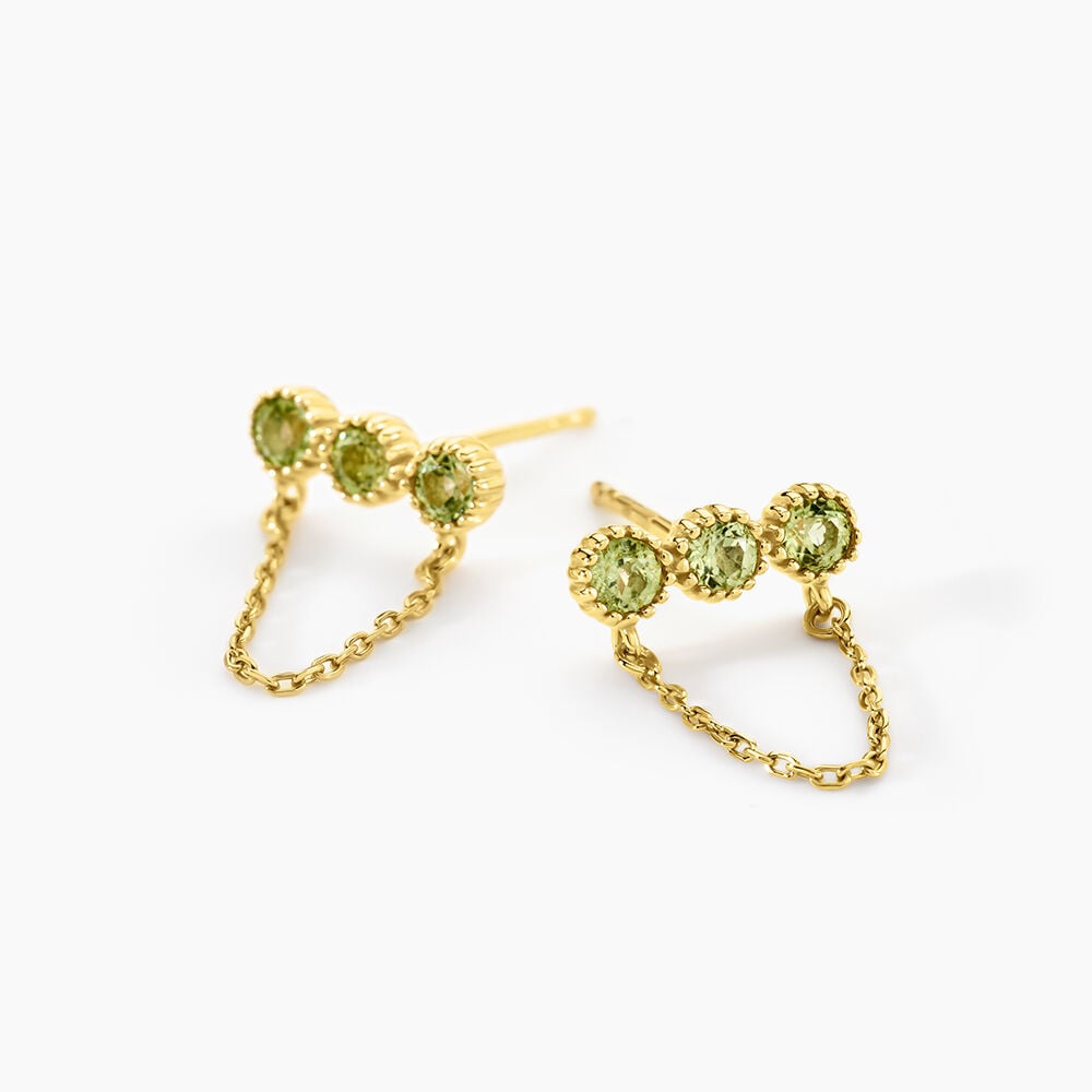 Boucles D'Oreilles Pendantes Poem Argent Jaune P&eacute;ridot - Pendantes Femme | Marc Orian