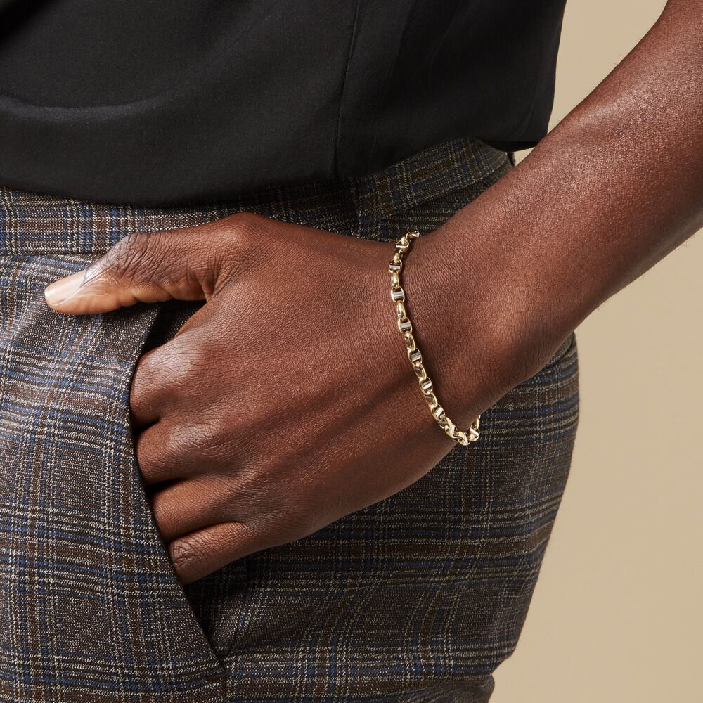 Bracelet Carlo Or Bicolore Maille Marine Ronde - Bracelets mailles Homme | Marc Orian