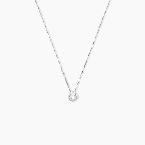 Collier Columbine Or Blanc Oxyde De Zirconium Blanc - Colliers avec pierres Femme | Marc Orian