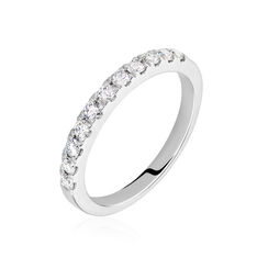 Demi Alliance Pristina Or Blanc Diamant Synthétique - Alliances Femme | Marc Orian
