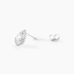 Boucles D'oreilles Puces Hildana Or Blanc Oxyde De Zirconium - Puces Femme | Marc Orian