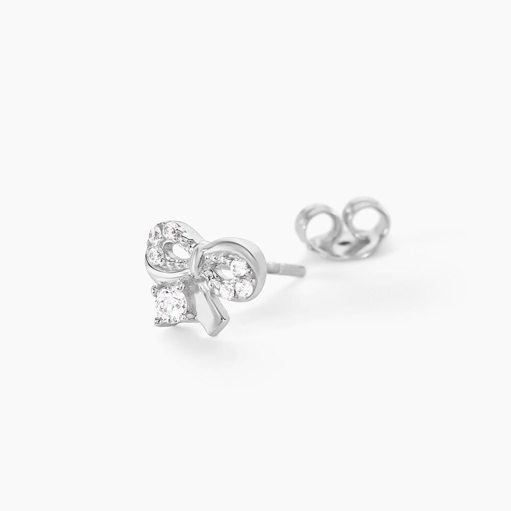Boucles D'oreilles Puces Suna Argent Blanc Oxyde De Zirconium - Nouveautés Femme | Marc Orian