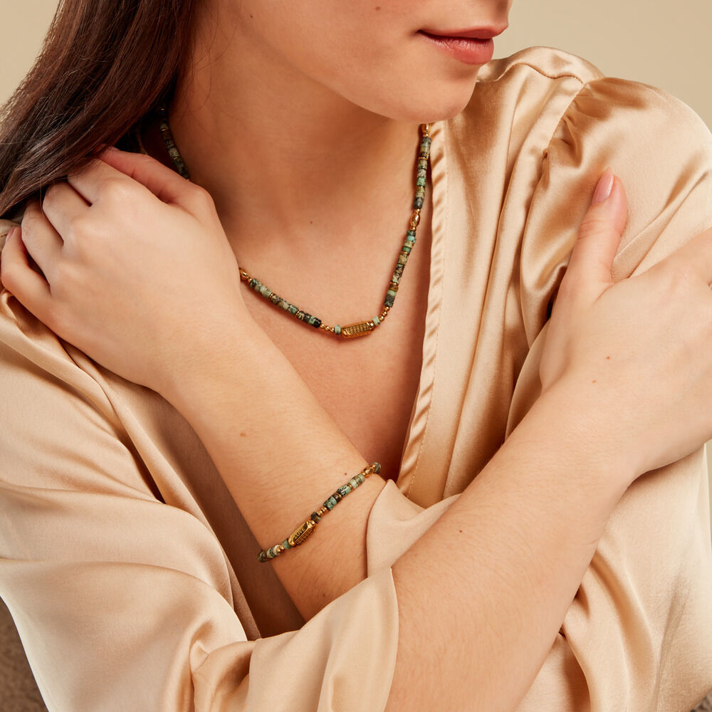 Bracelet Acier Jaune Turquoise - Bracelets chaînes Femme | Marc Orian