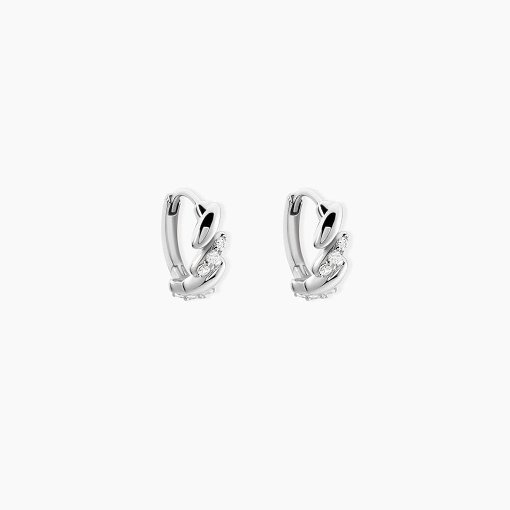 Cr&eacute;oles Fulk Argent Blanc Oxyde De Zirconium - Cr&eacute;oles Femme | Marc Orian