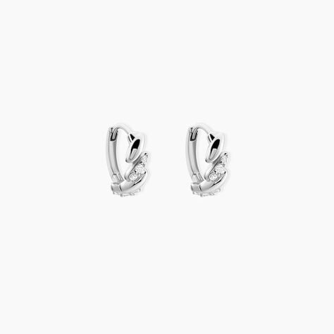 Cr&eacute;oles Fulk Argent Blanc Oxyde De Zirconium - Cr&eacute;oles Femme | Marc Orian