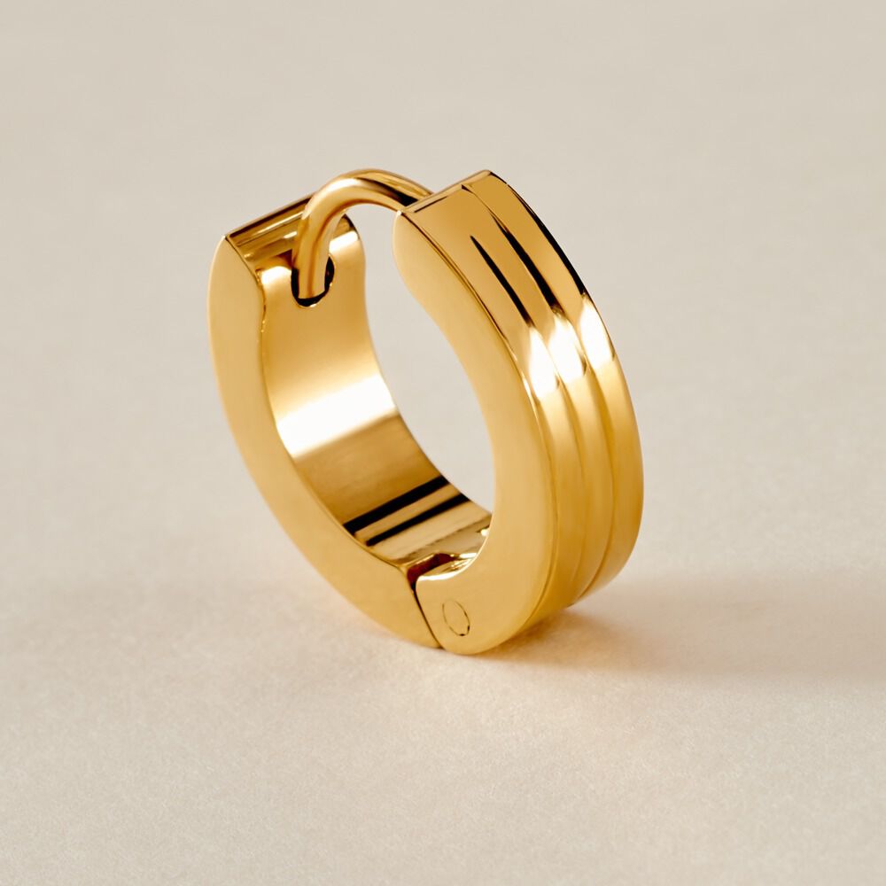 Créole Unitaire Kojo Acier Doré - Piercings d'oreilles Homme | Marc Orian