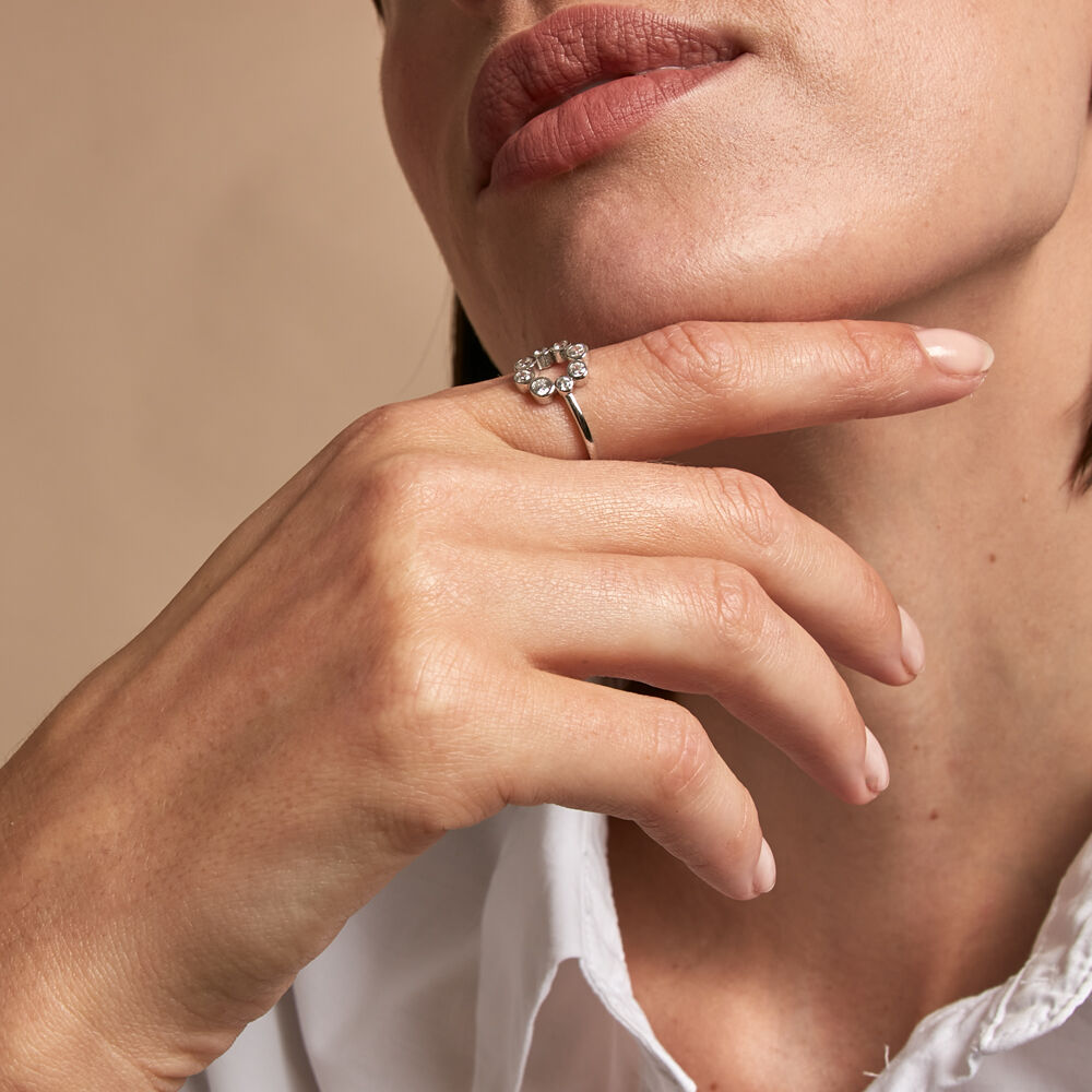 Bague Ryo Argent Blanc Oxyde De Zirconium - Bagues avec pierre Femme | Marc Orian