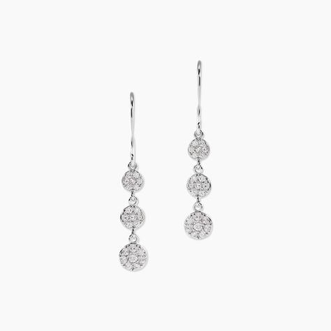 Boucles D'oreilles Pendantes Sandra Argent Blanc Oxyde De Zirconium - Pendantes Femme | Marc Orian