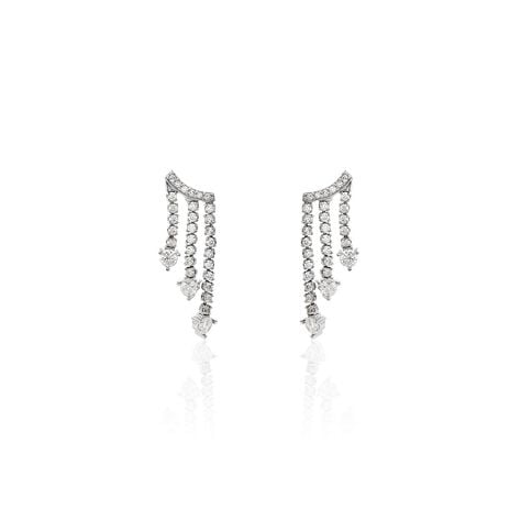 Boucles D'oreilles Pendantes Isalis Argent Blanc Oxyde De Zirconium - Pendantes Femme | Marc Orian