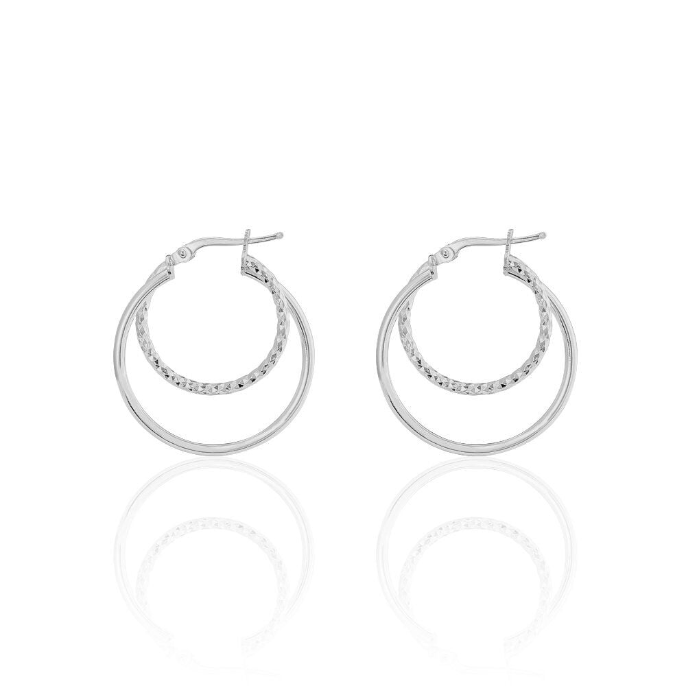 Créoles Argent Blanc Marjorie - Créoles Femme | Marc Orian