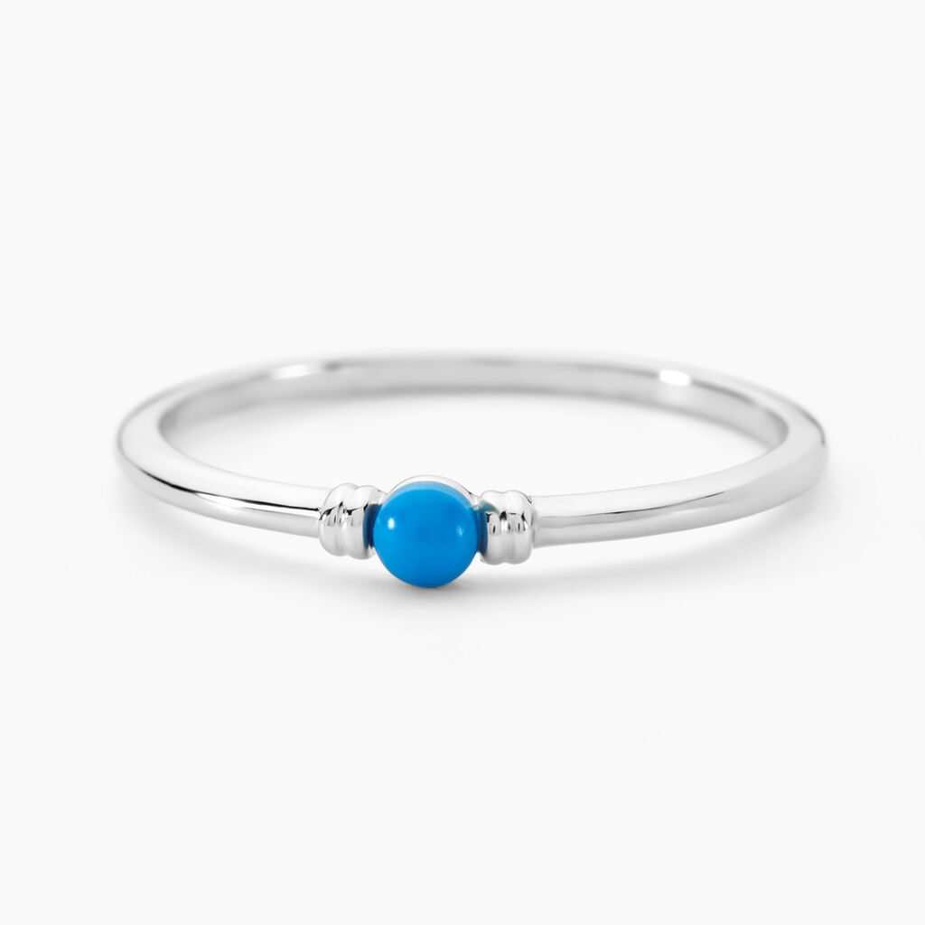 Bague Laelle Argent Blanc Turquoise - Bijoux fantaisie Femme | Marc Orian