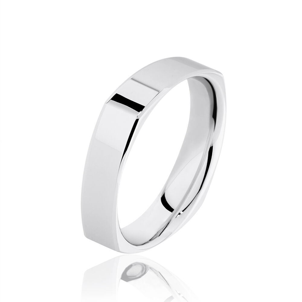 Alliance Carree Polie Or Blanc - Alliances duo Unisex | Marc Orian