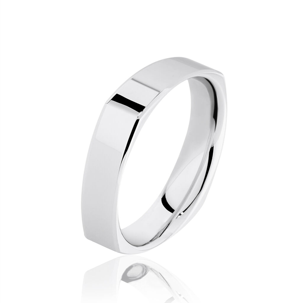 Alliance Carree Polie Or Blanc - Alliances duo Unisex | Marc Orian