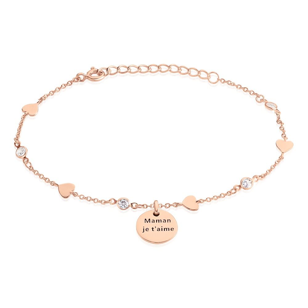 Bracelet Nueva Argent Rose Oxyde De Zirconium - Bracelets Medailles Femme | Marc Orian