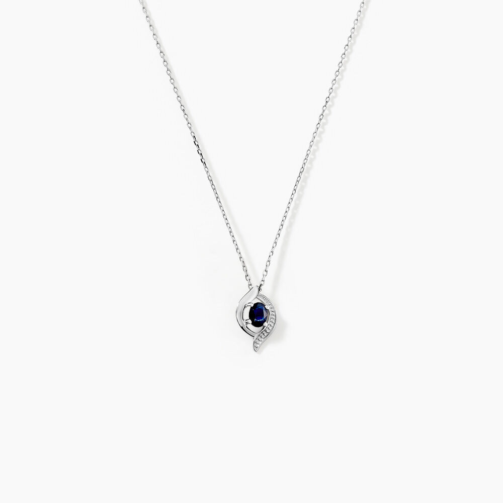 Collier Lydia Or Blanc Saphir - Colliers avec pierres Femme | Marc Orian