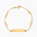 Bracelet Identit&eacute;e Eudoxie Argent Dor&eacute; A L'Or 750/1000 - Gourmettes Femme | Marc Orian