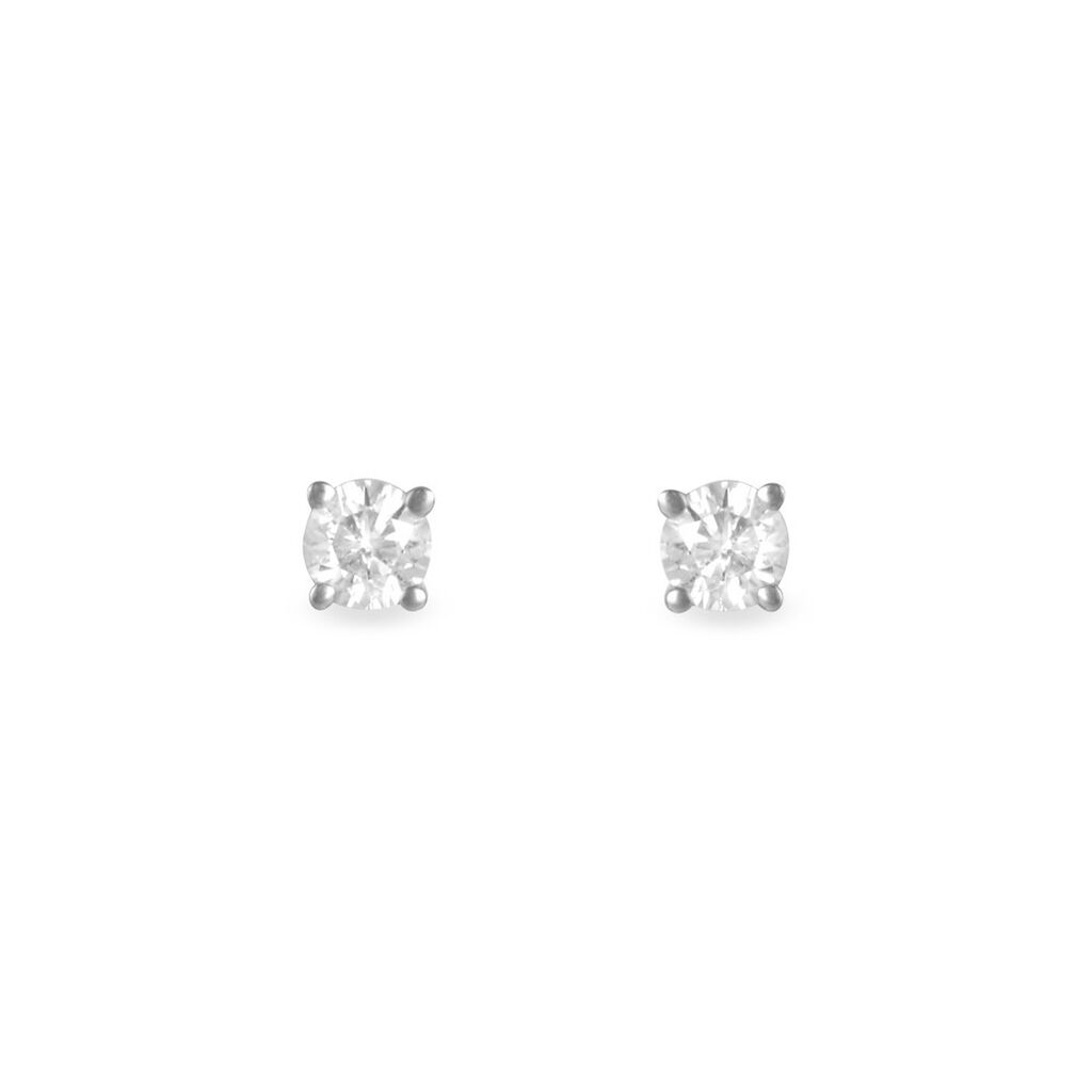 Boucles D'oreilles Puces Collection Victoria Or Blanc Diamant - Clous d'oreilles Femme | Marc Orian