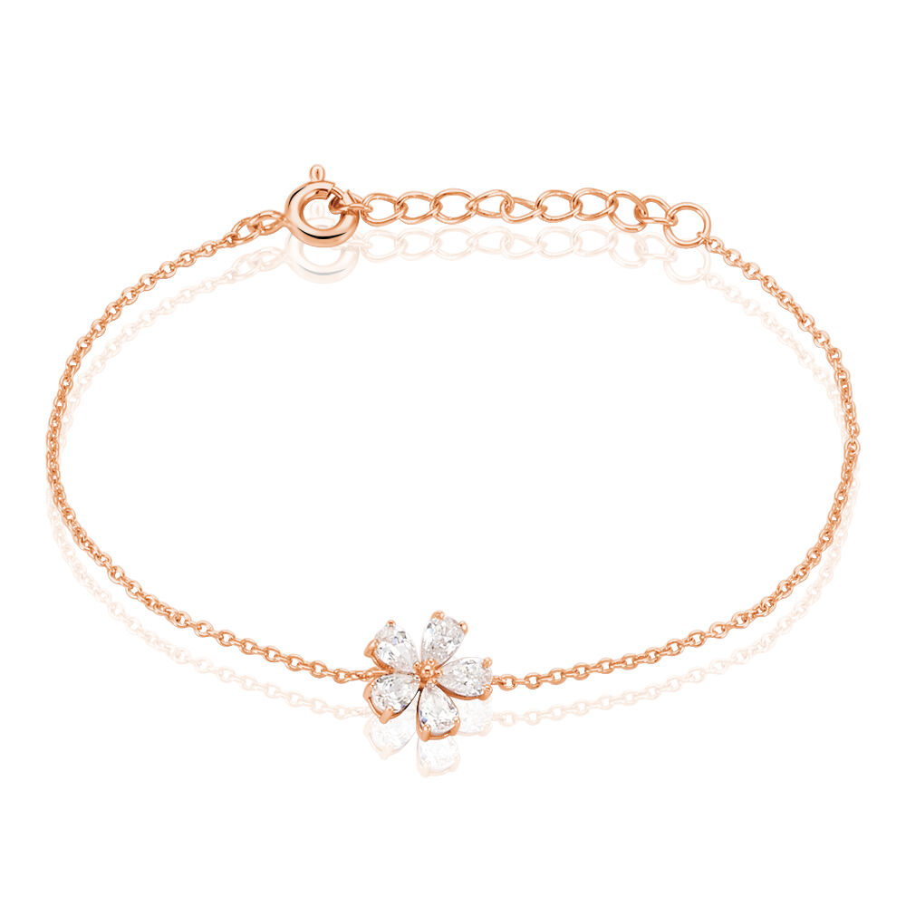 Bracelet Siriana Argent Rose Oxyde De Zirconium - Bracelets chaînes Femme | Marc Orian