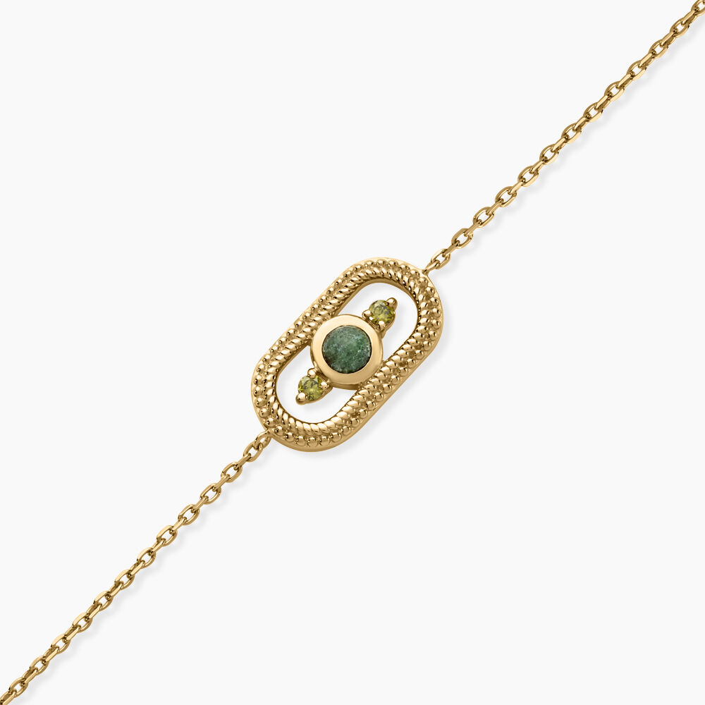 Bracelet Jasmee Plaque Or Jaune Pierre De Synthese Oxyde De Zirconium - Bracelets chaînes Femme | Marc Orian