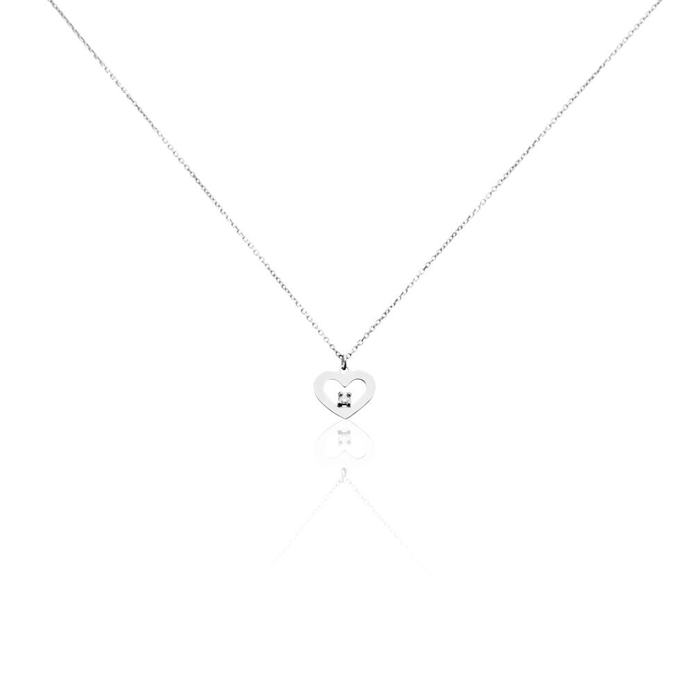 Collier Sweet Heart Or Blanc Diamant - Colliers avec pierres Femme | Marc Orian