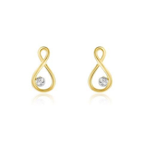 Boucles D'oreilles Puces Eszter Or Jaune Diamant - Puces Femme | Marc Orian