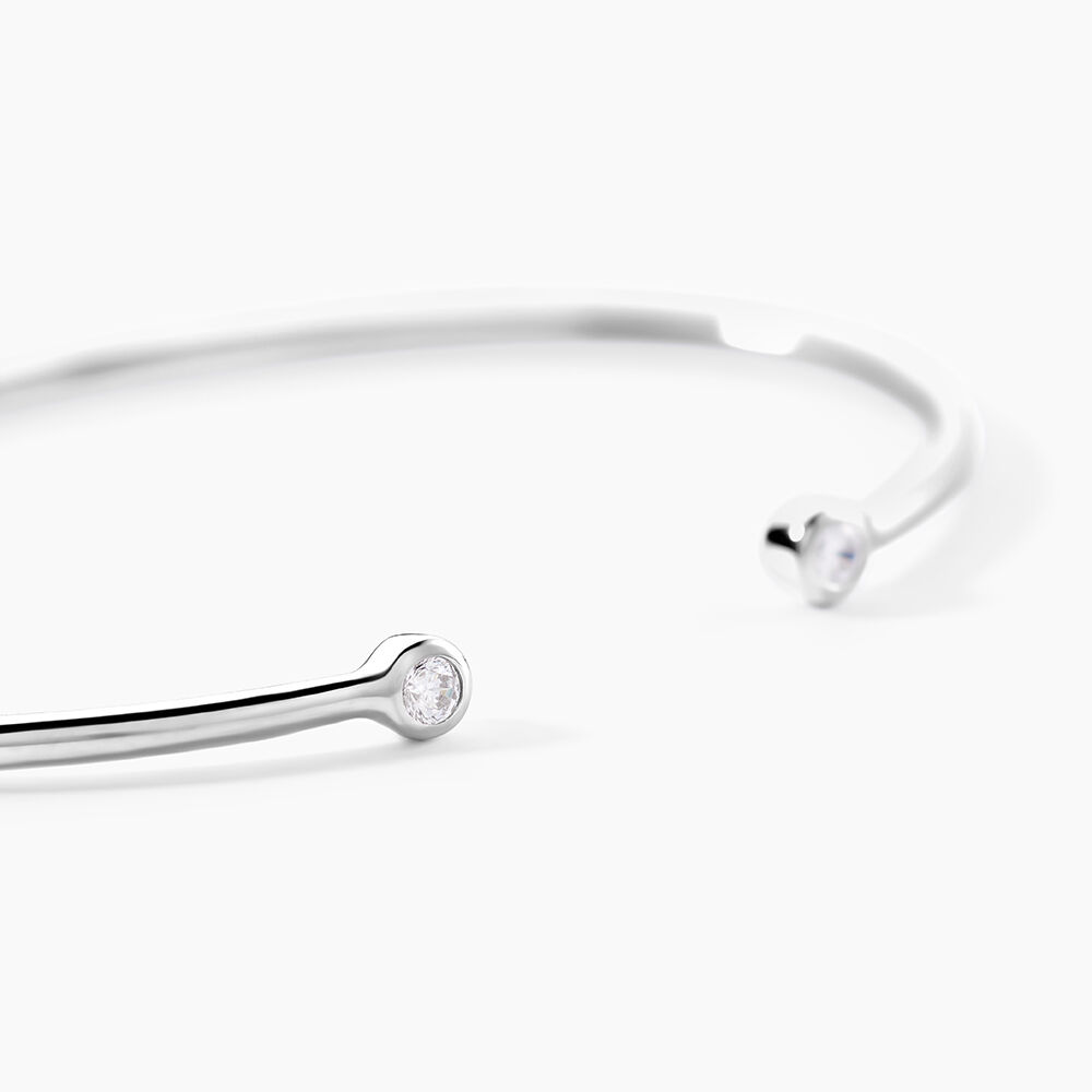 Bracelet Jonc Regine Argent Blanc Oxyde De Zirconium - Bracelets joncs Femme | Marc Orian